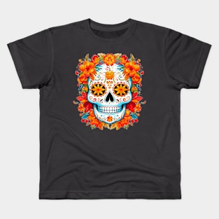 Dia de Los Muertos Day of the Dead Sugar Skull Kids T-Shirt